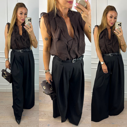 Bluzka z tencelem ASA / CZEKOLADOWA