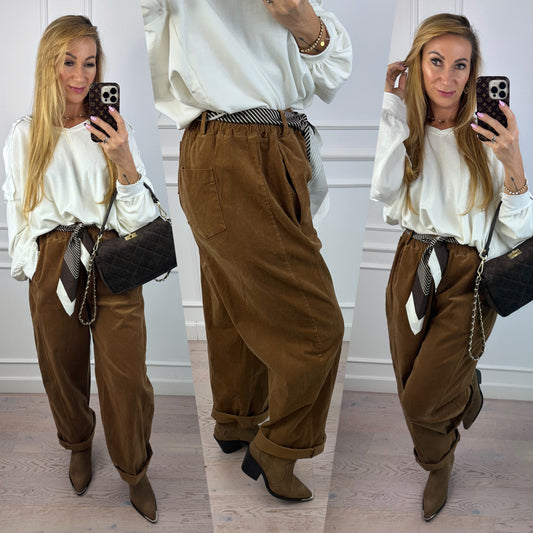 Sztruksowe spodnie MILU / CAMEL