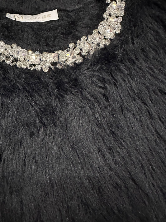 Sweter z biżuterią ANNIE / CZARNY