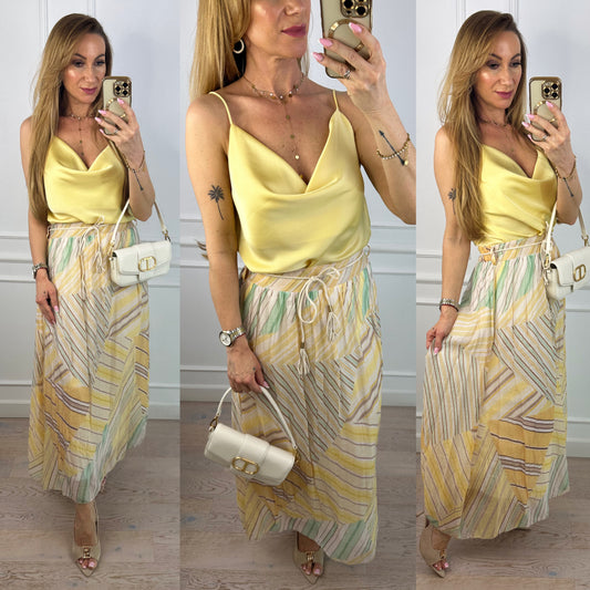 Top na elastycznych ramiączkach MILAO / ŻÓŁTY