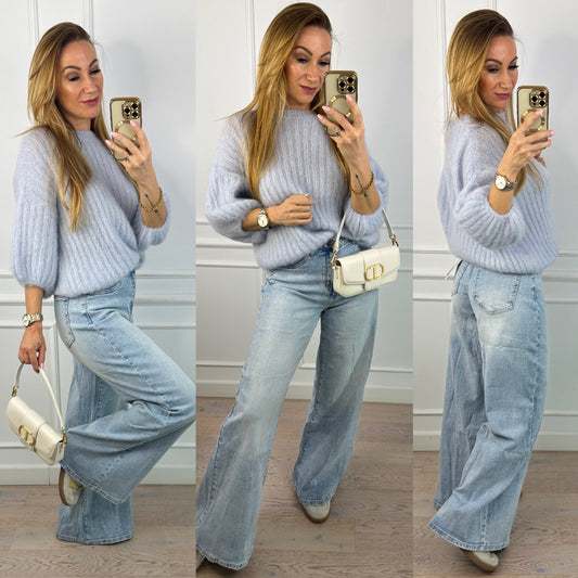 Sweter z moherem SKYE / NIEBIESKI