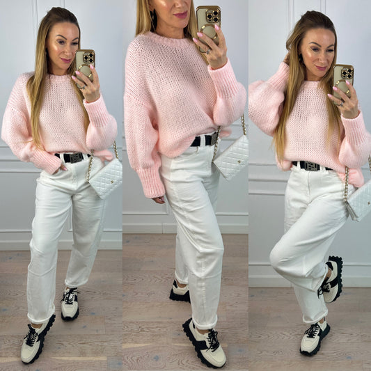 Sweter z wełną i moherem SASHA / BRZOSKWINIOWY