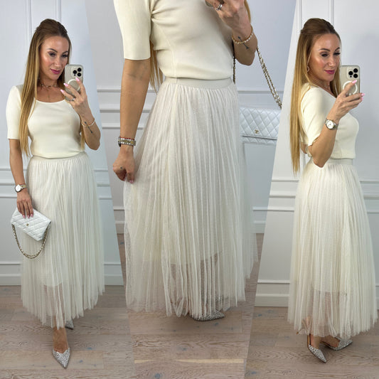 Tiulowa spódnica GABY / KREMOWA