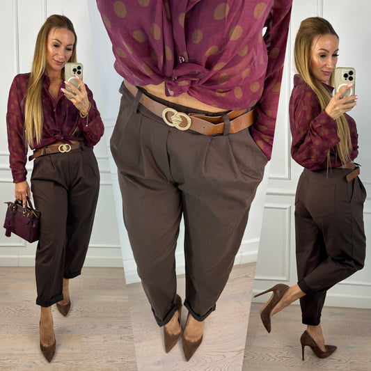 Spodnie chinos KLINT / CZEKOLADOWE