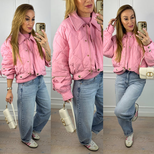 Kurtka puchowa NADEYA / RÓŻOWA