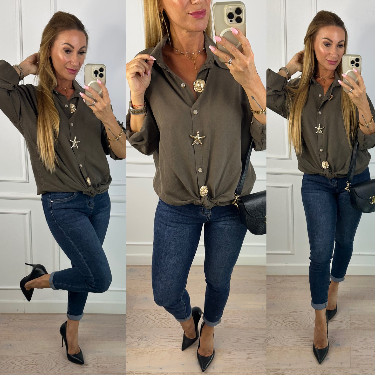 Koszula z bawełny WHITNEY / CZEKOLADOWA