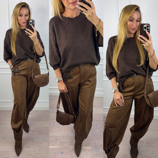 Sweter z wiskozą LORI / CZEKOLADOWY