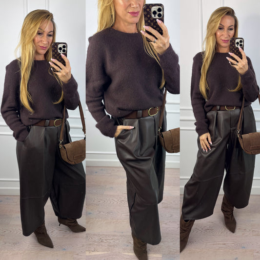 Sweter z alpaką FRANCES / CZEKOLADOWY