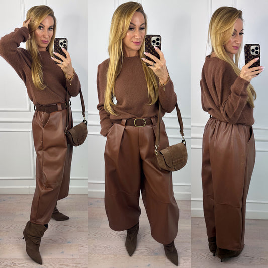 Sweter z alpaką FRANCES / BRĄZOWY
