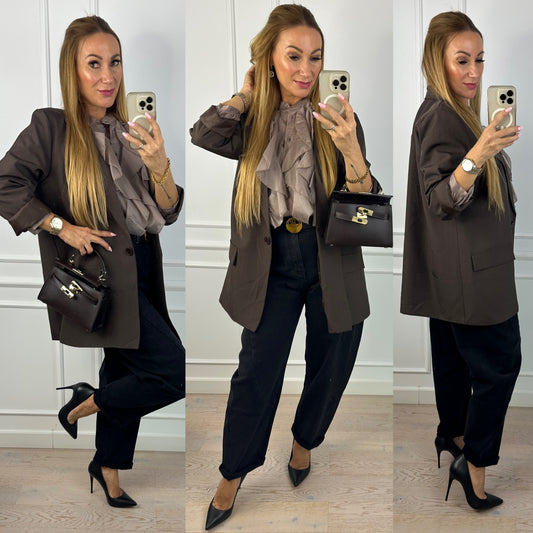 Marynarka OVERSIZE MALVINA / CZEKOLADOWA