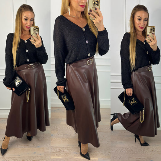 Sweter z błyszczącą nitką AVIANA / CZARNY