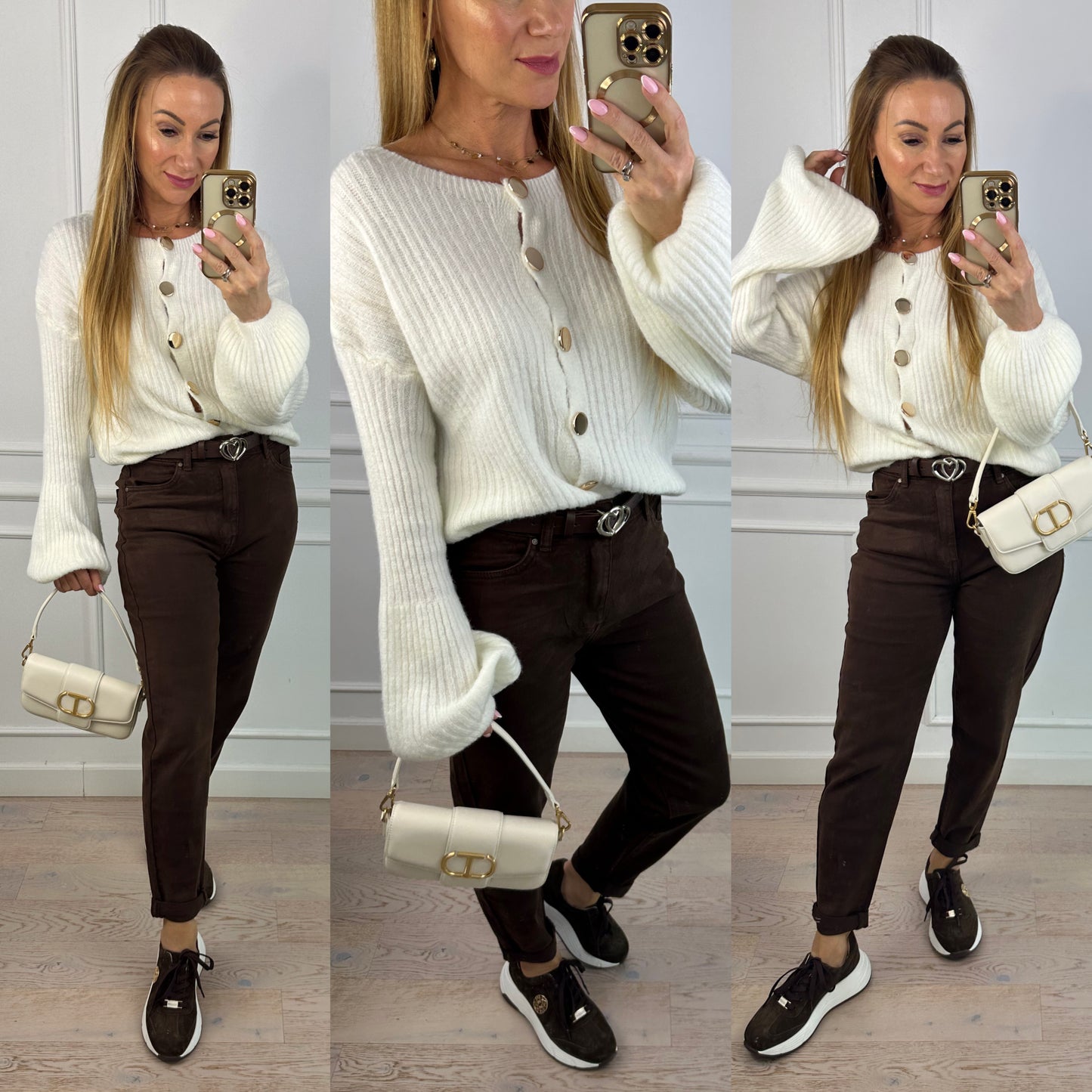 Rozpinany sweter JOLY / ŚMIETANKOWY
