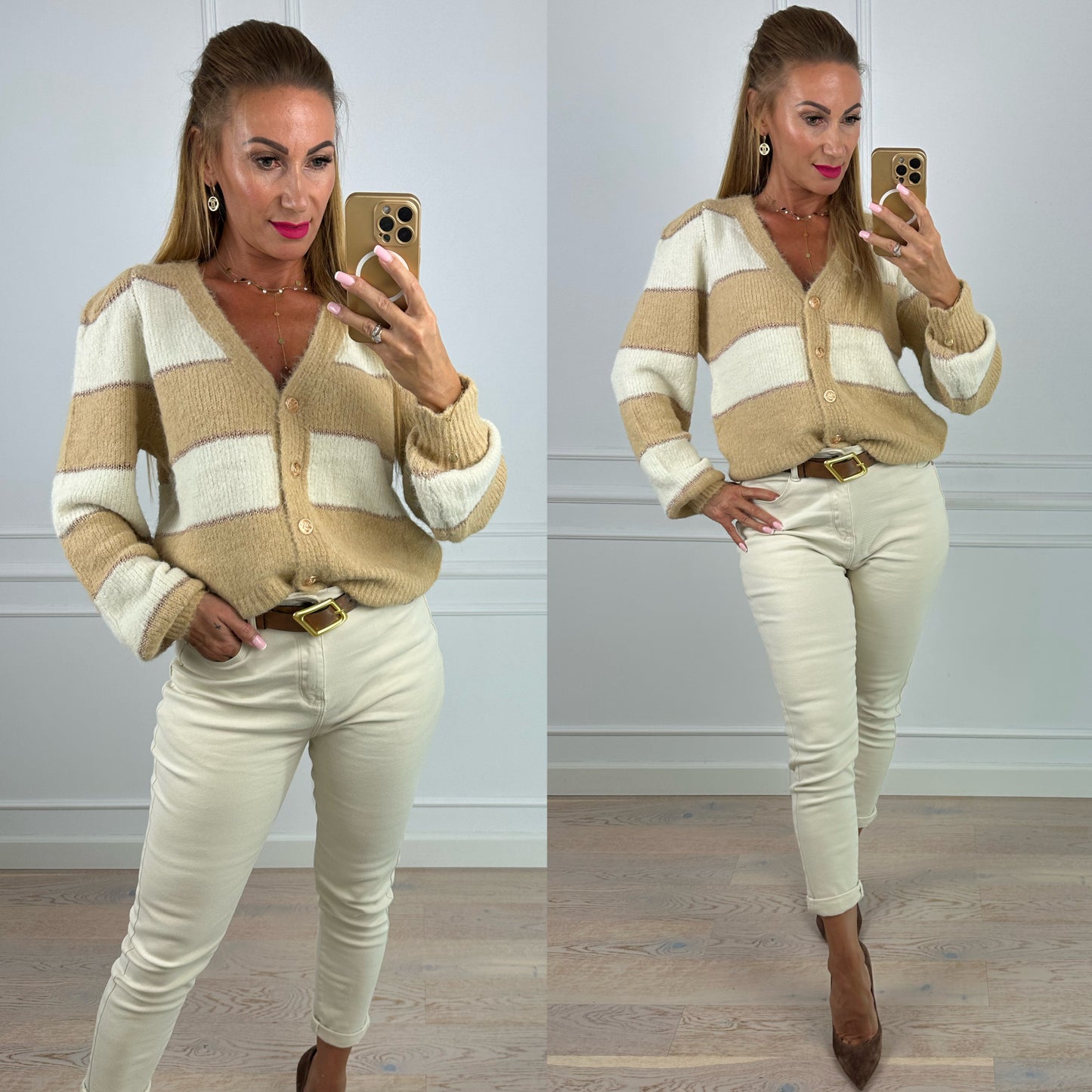 Sweter LOUISE / BEIGE-CREAMY