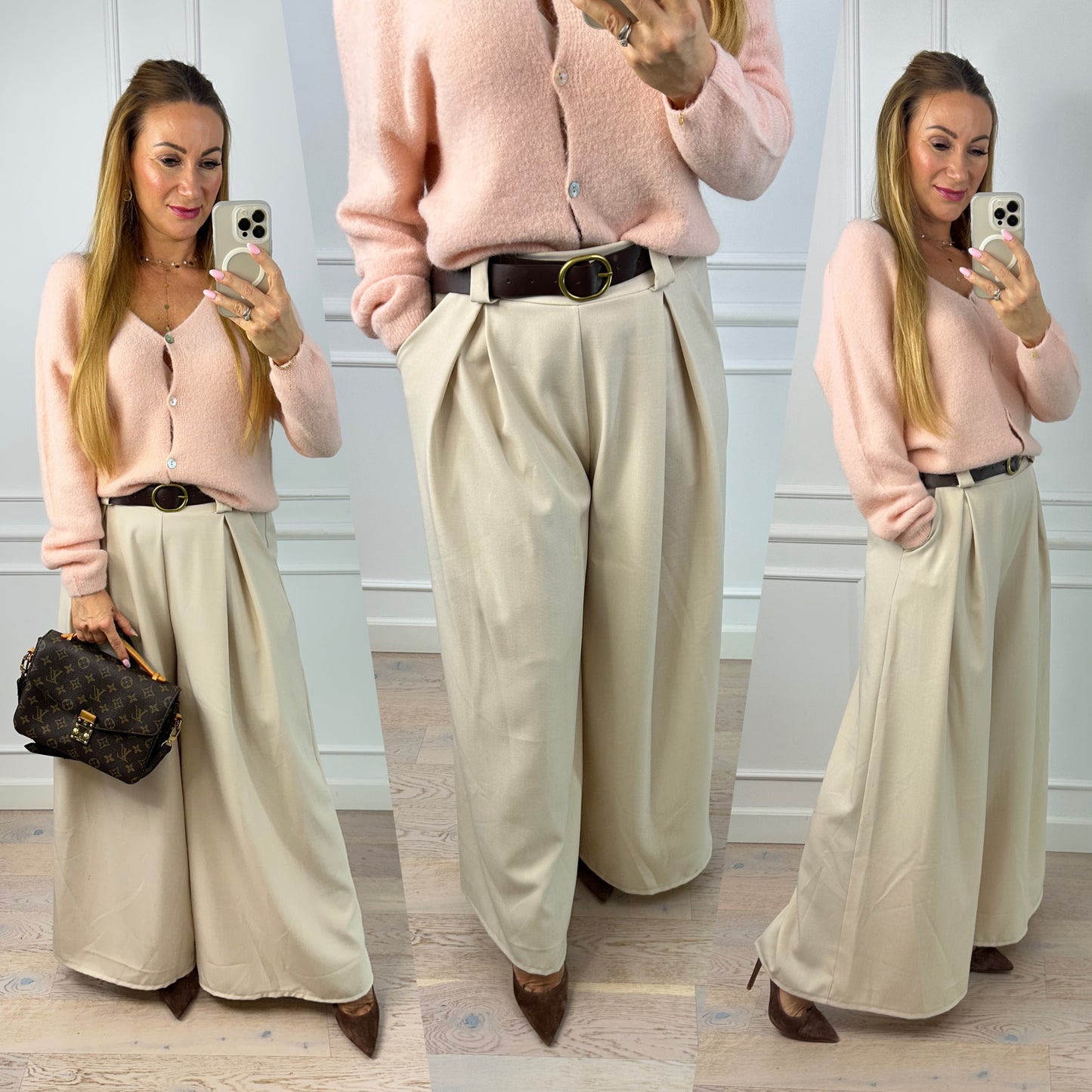 Spodnie WIDE LEG MARLY / BEŻOWE