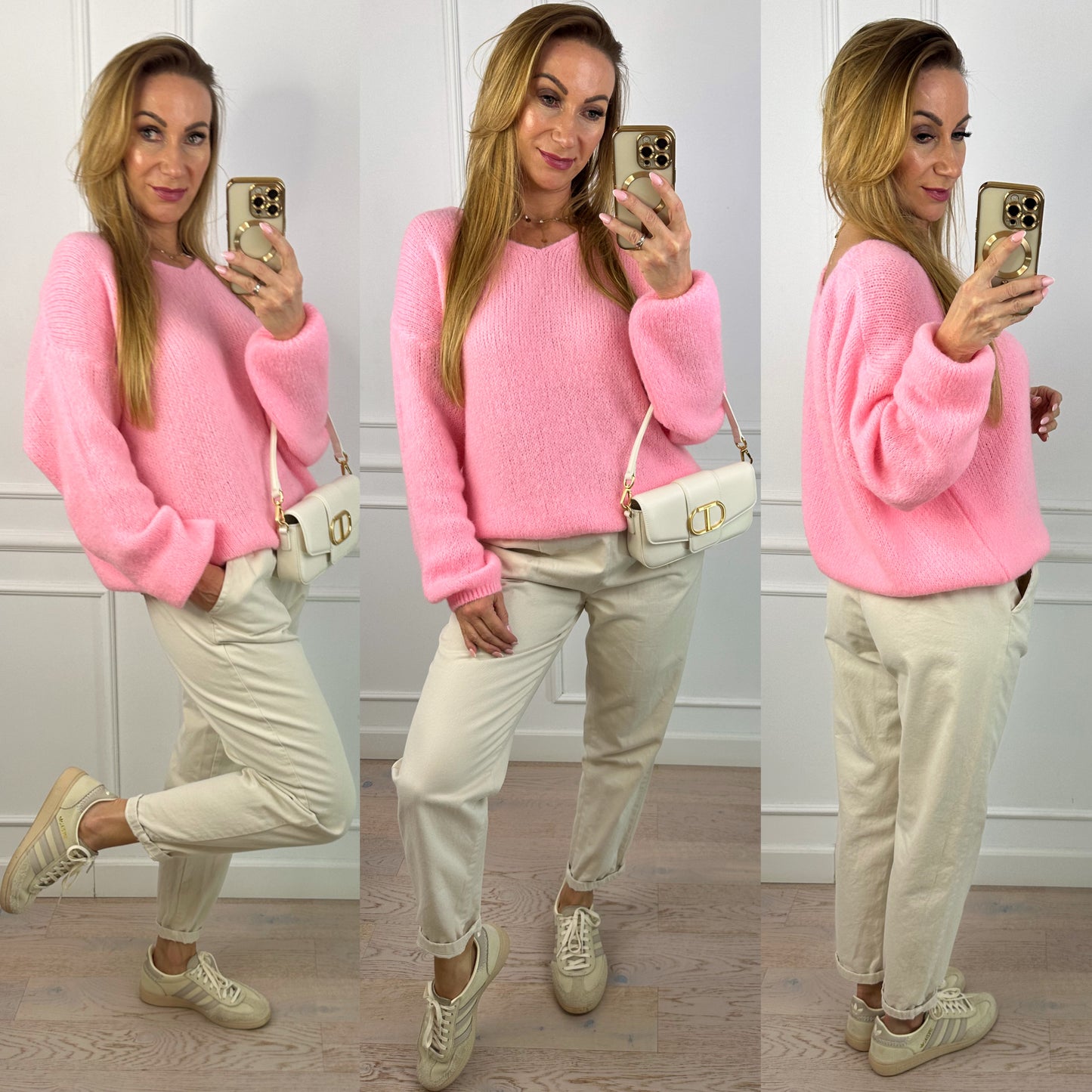Sweter z alpaką STORMY / RÓŻOWY