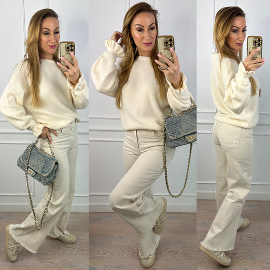 Sweter z alpaką LEDGER / KREMOWY