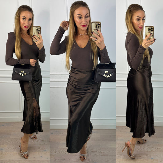 Bawełniane body HALI / CZEKOLADOWE