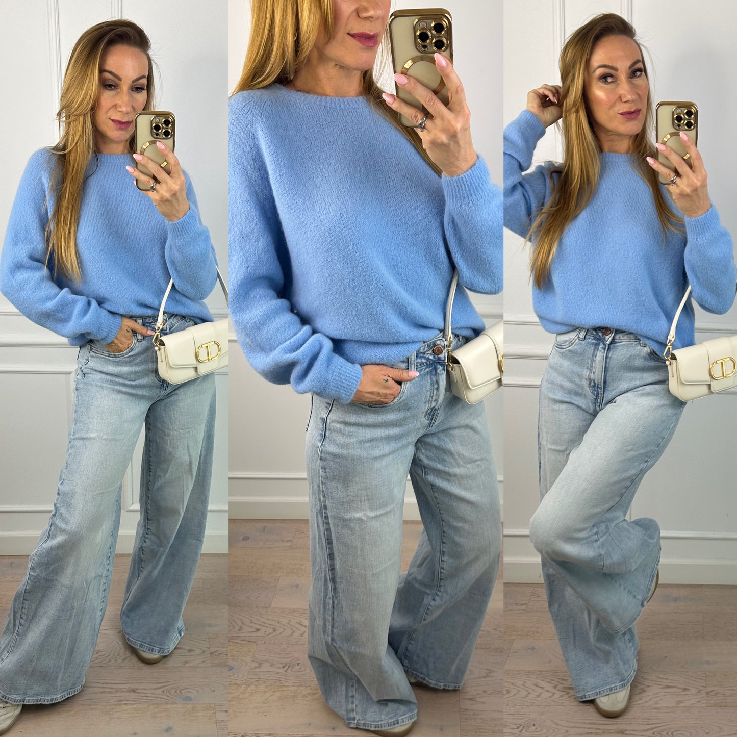 Sweter z alpaką MIDDY / NIEBIESKI