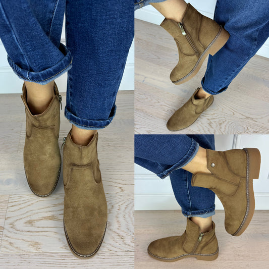 Ocieplane botki ASTON / KHAKI