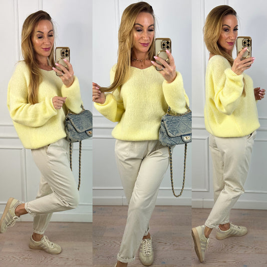 Sweter z alpaką STORMY / ŻÓŁTY