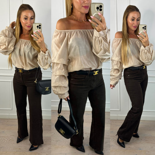 Bluzka z tencelu MELLORY / KREMOWA