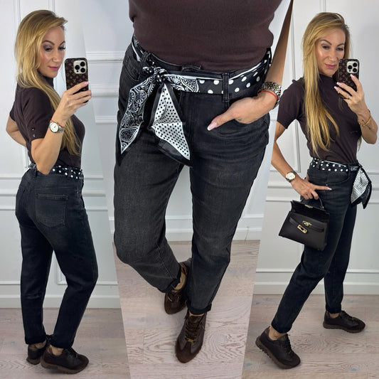 Jeansy BAGGY FIT HYDI / CZARNE
