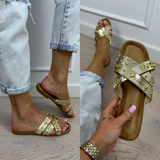 Klapki CLOE / GOLD