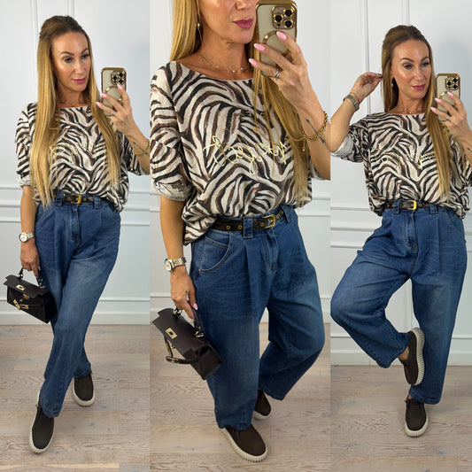 Bawełniana bluzka IRIDEA / KREMOWA