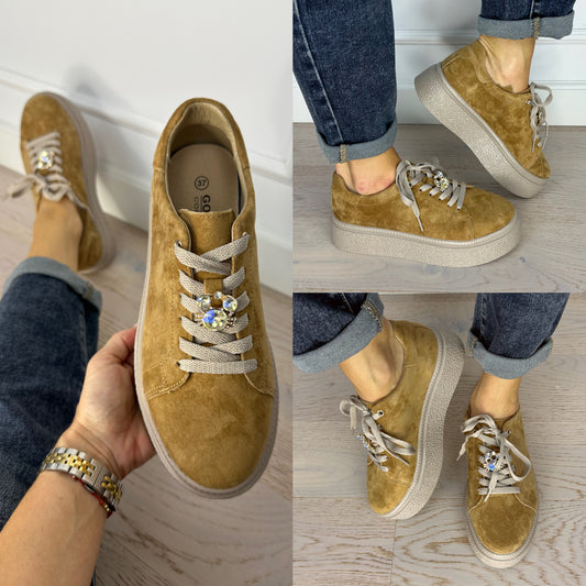 Zamszowe buty PALERMO / CAMEL