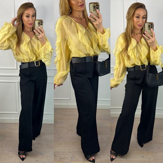 Bluzka z falbanami MADDALENA / ŻÓŁTA