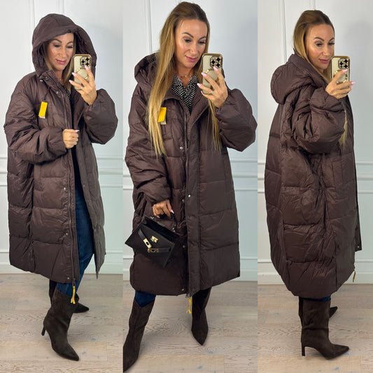 Kurtka puchowa LIVIA / CZEKOLADOWA