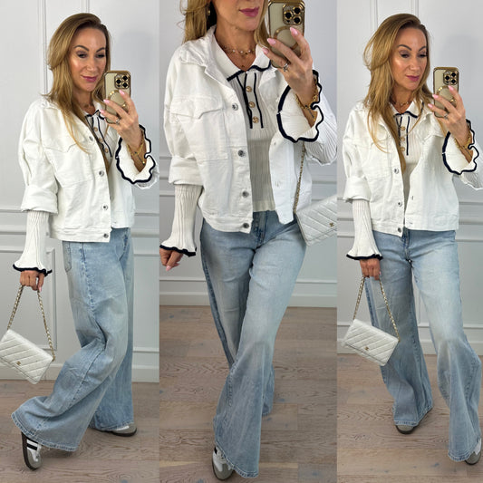 Sztruksowa kurtka ALBERTA / BIAŁA