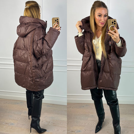 Kurtka puchowa ADRI / CZEKOLADOWA