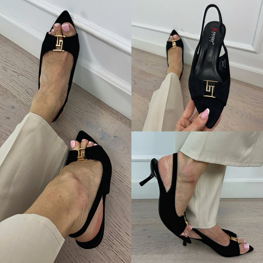 Buty na lekkim obcasie BECCA / CZARNE