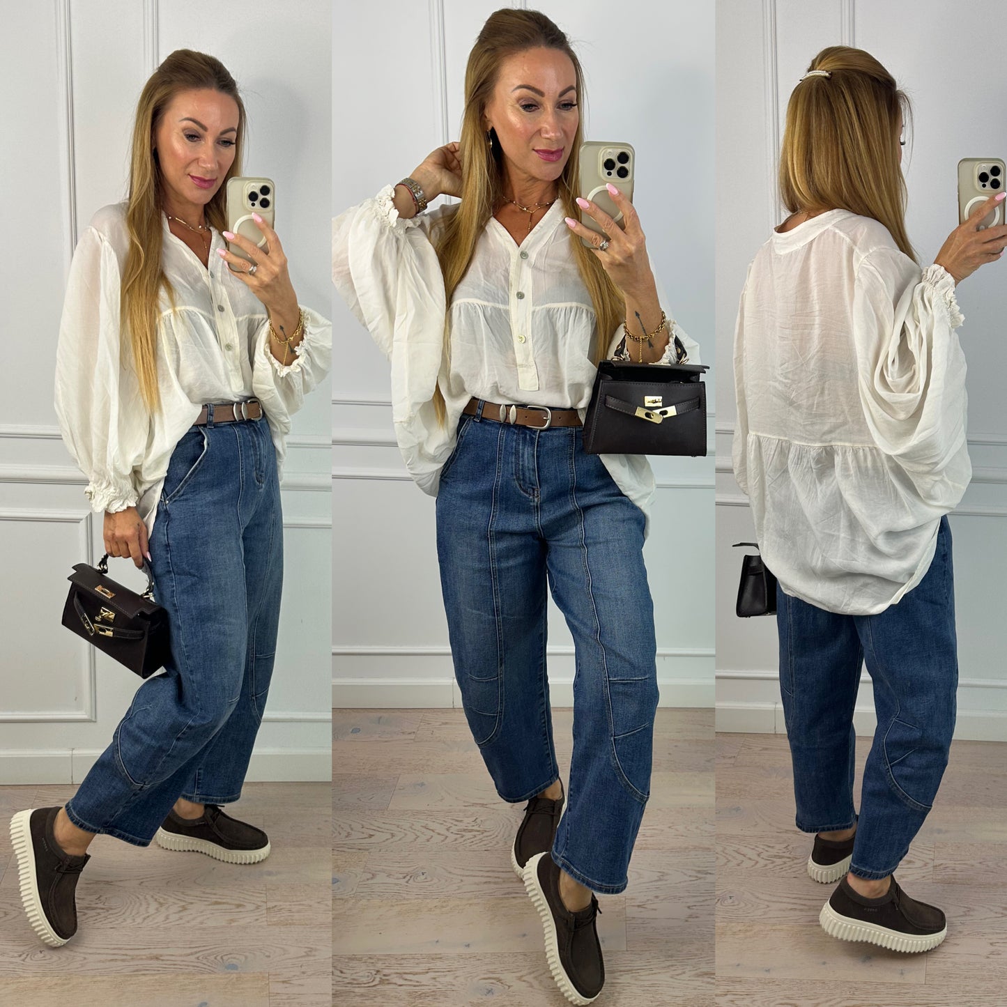 Bluzka z tencelu ISALIE / KREMOWA