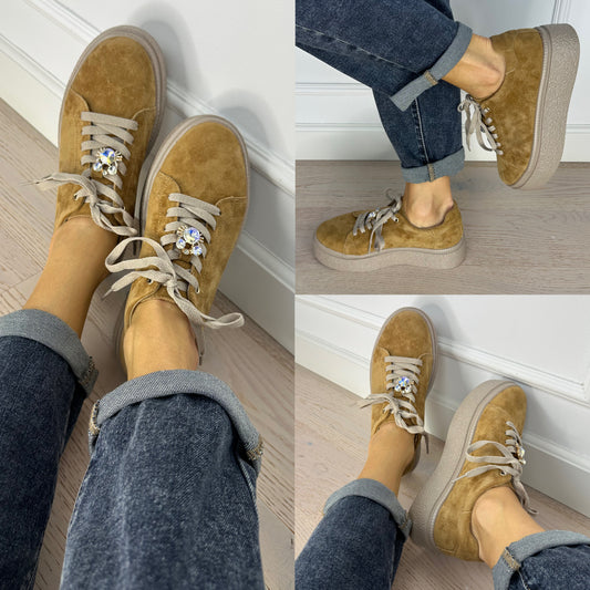 Zamszowe buty PALERMO / CAMEL