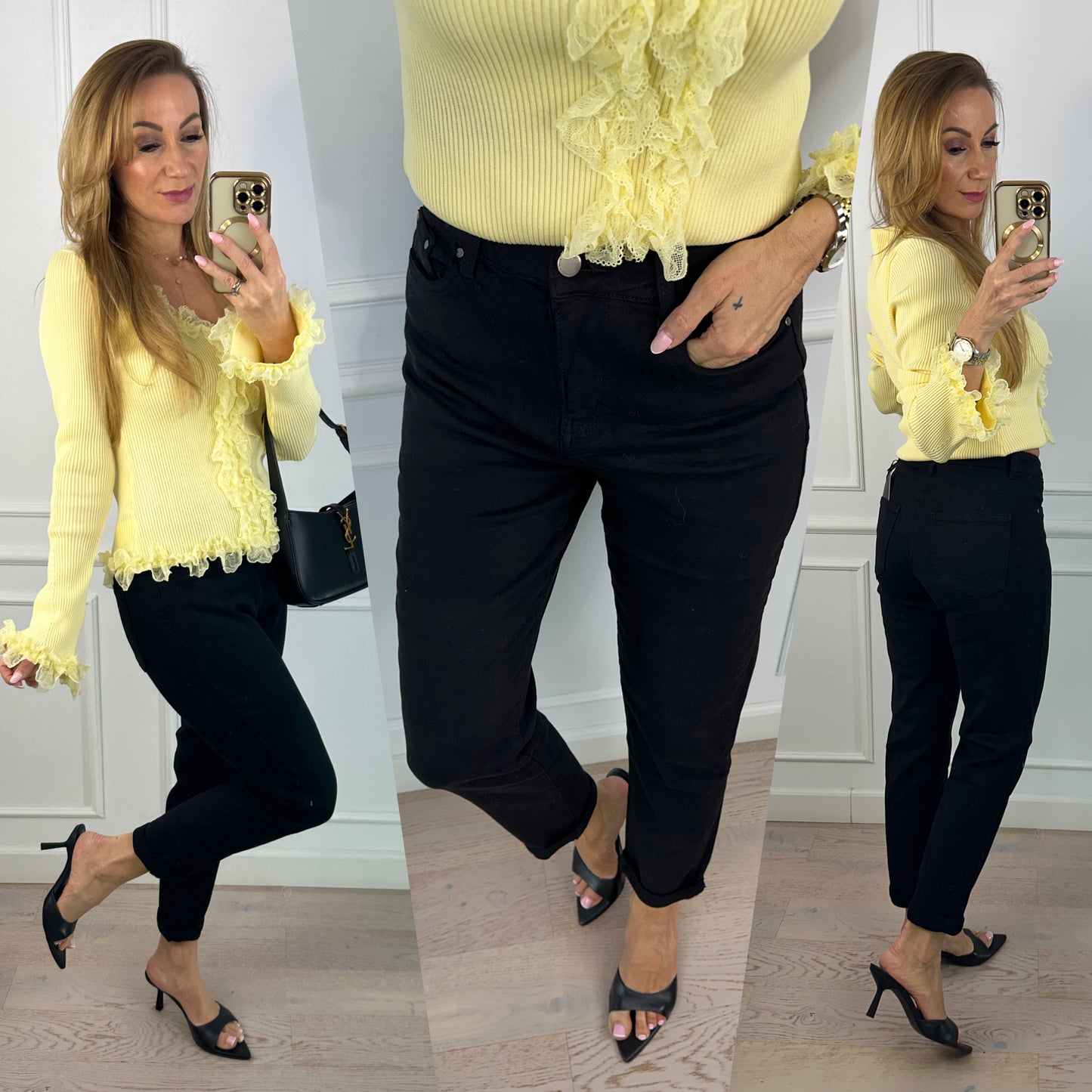 Jeansowe spodnie MOM FIT SLATE / CZARNE