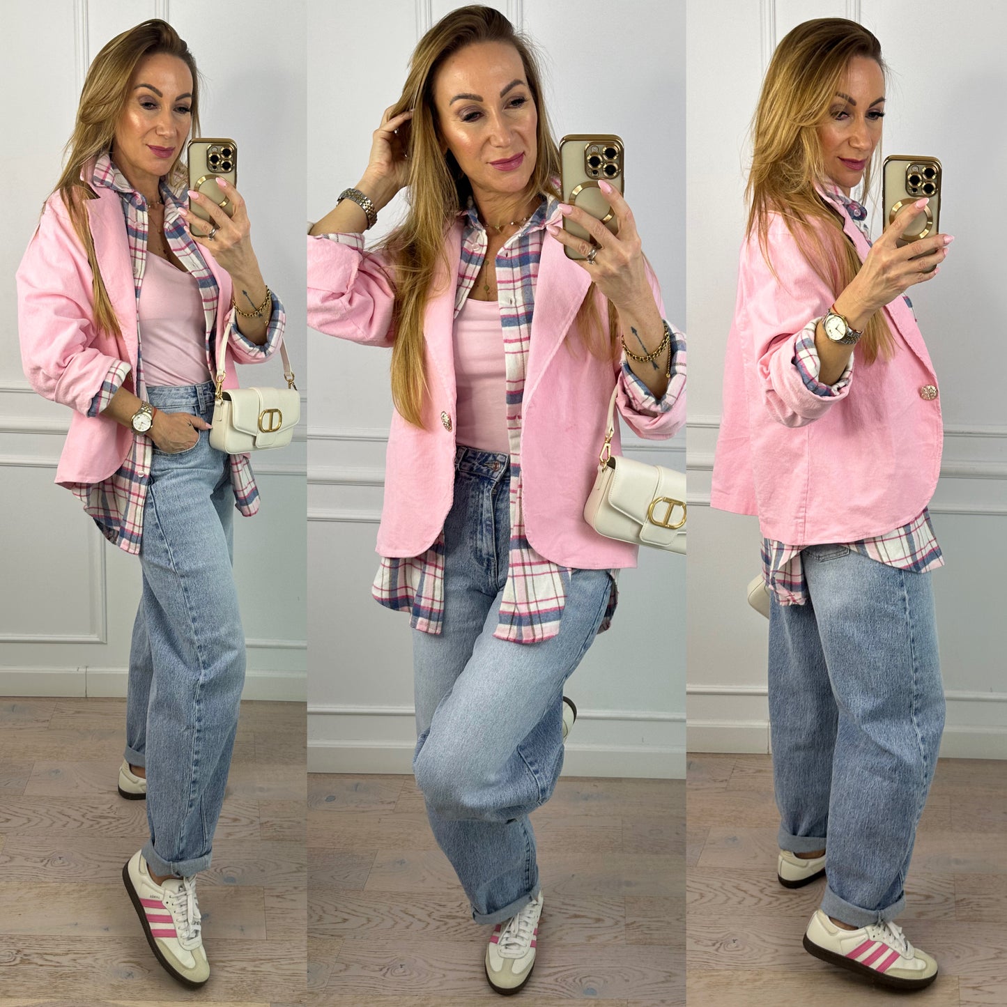 Sztruksowa kurtka o kroju marynarki SENDRA / RÓŻOWA