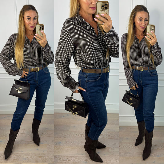 Koszula w groszki PETTICA / CZEKOLADOWA