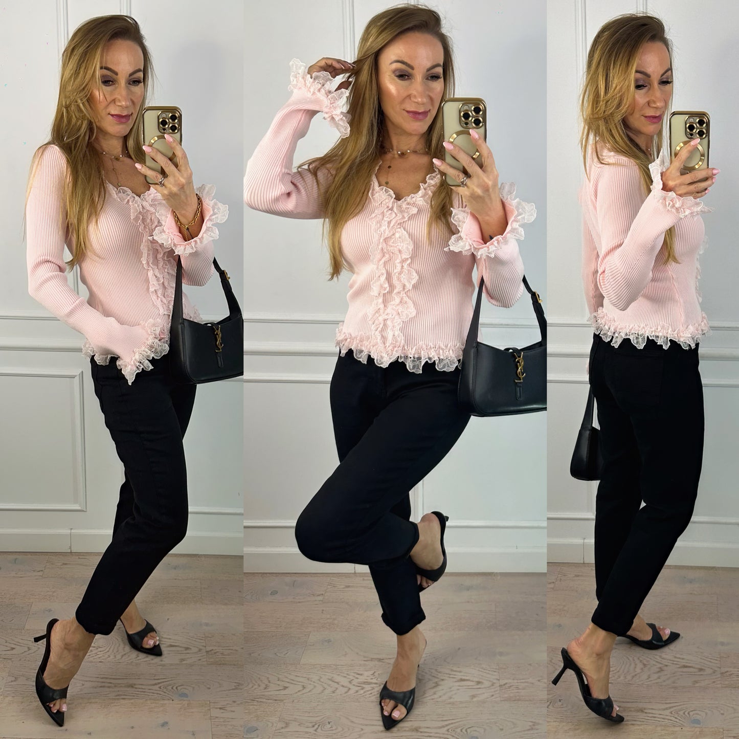 Dzianinowa bluzka VALERIA / RÓŻOWA