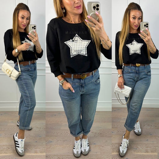 Bawełna bluzka DANTA / CZARNA