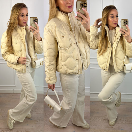 Kurtka puchowa ADIOLA / KREMOWA