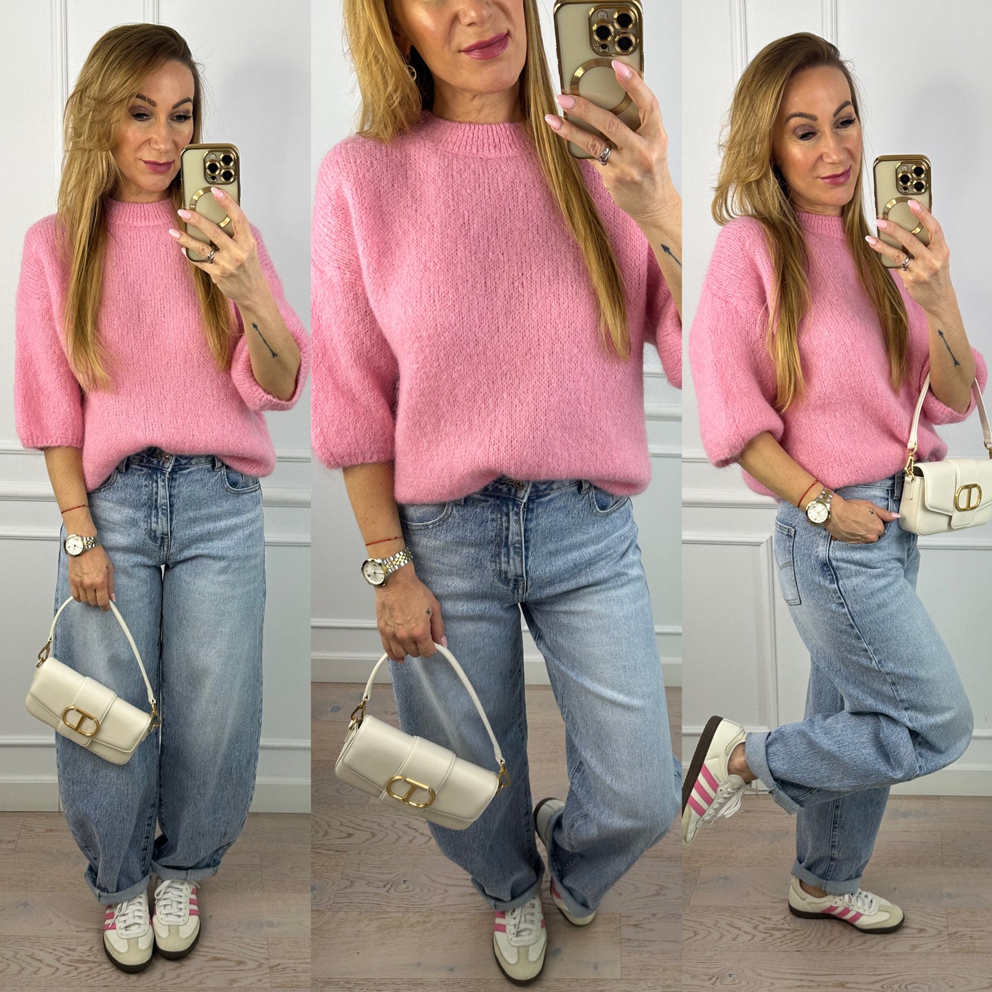 Sweter z wełną i moherem KEYSTONE / RÓŻOWY