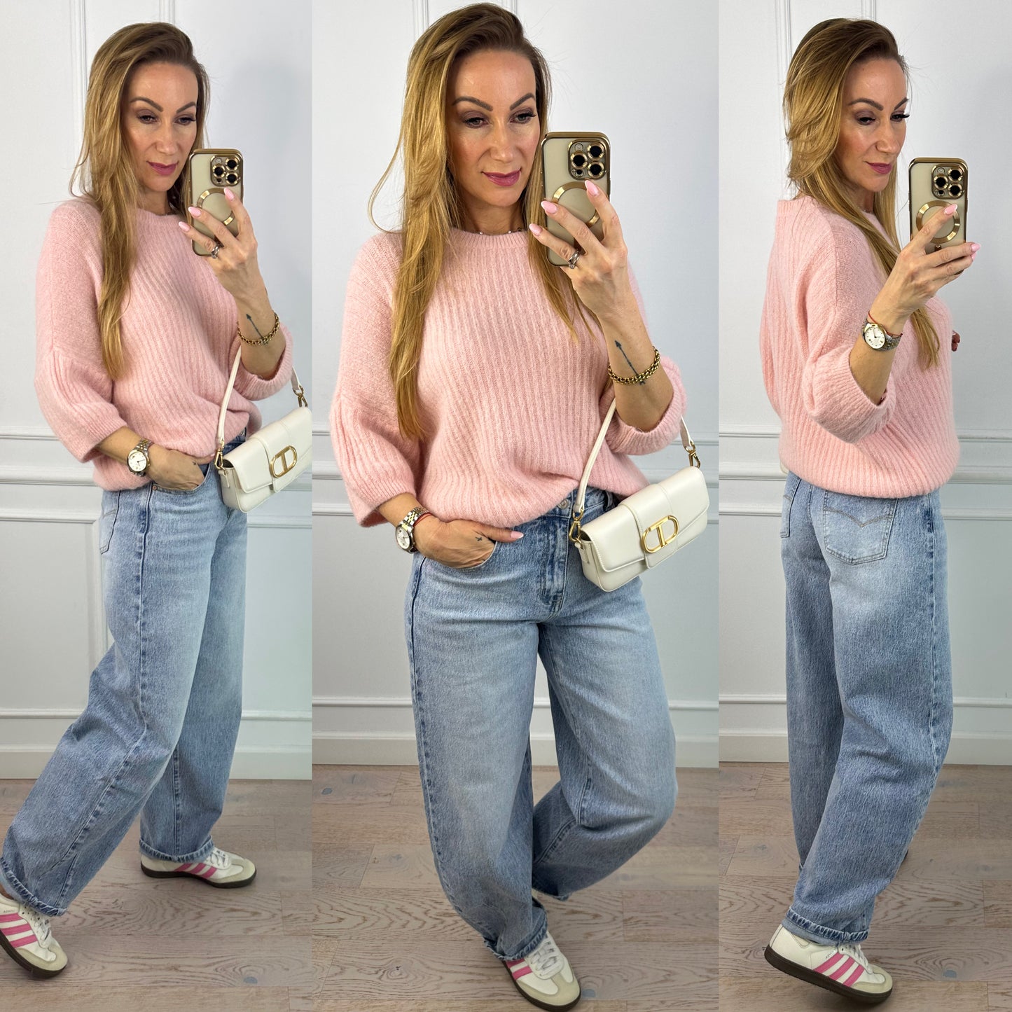 Sweter z alpaką ALLOY / JASNY RÓŻ