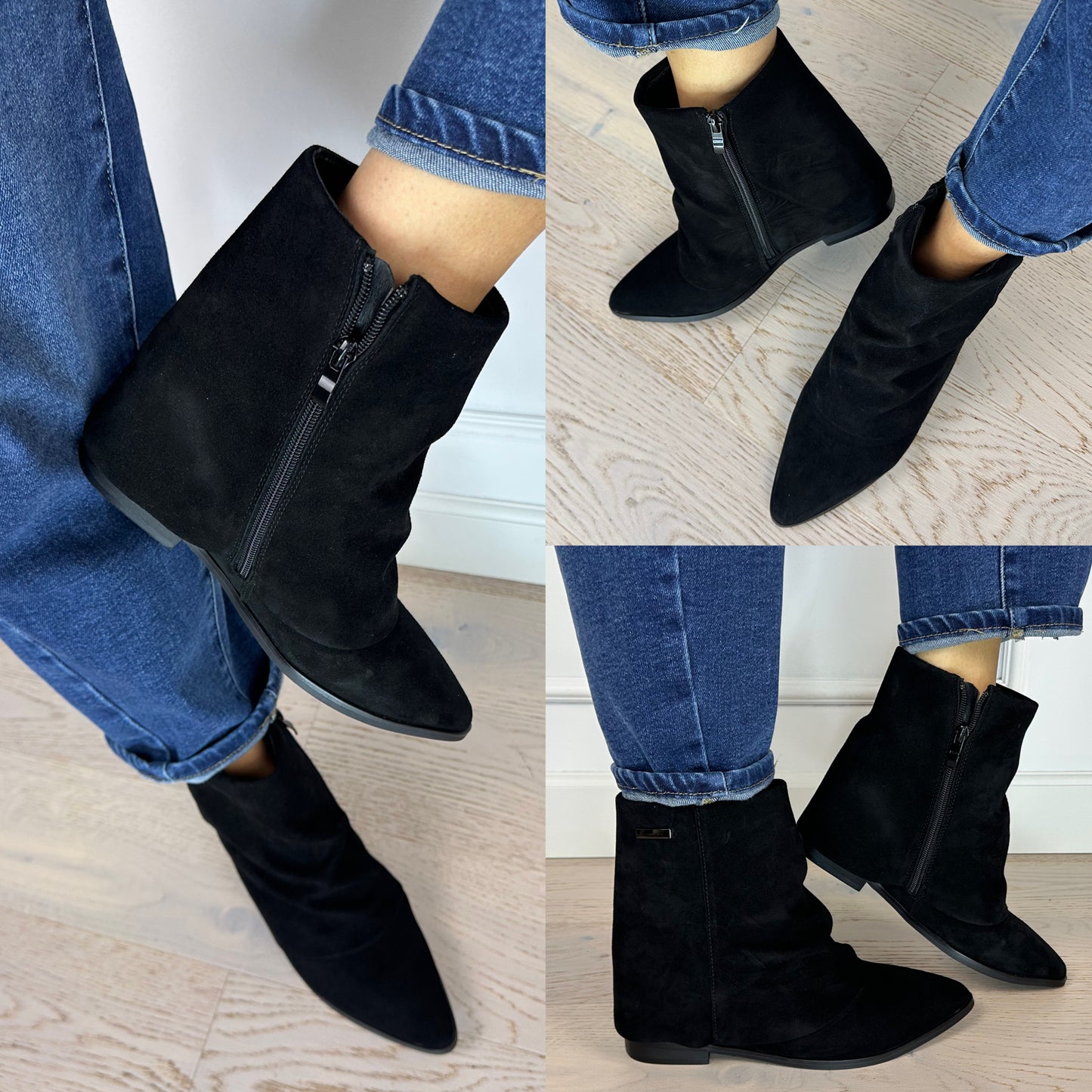 Zamszowe botki SAMMY / CZARNE