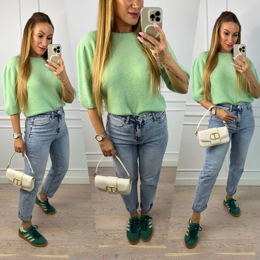 Sweter z alpaką LOTTIE / MIĘTOWY