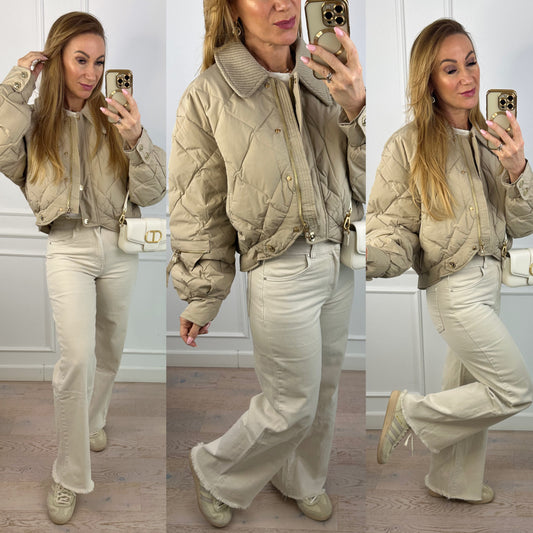 Kurtka puchowa NADEYA / BEŻOWA