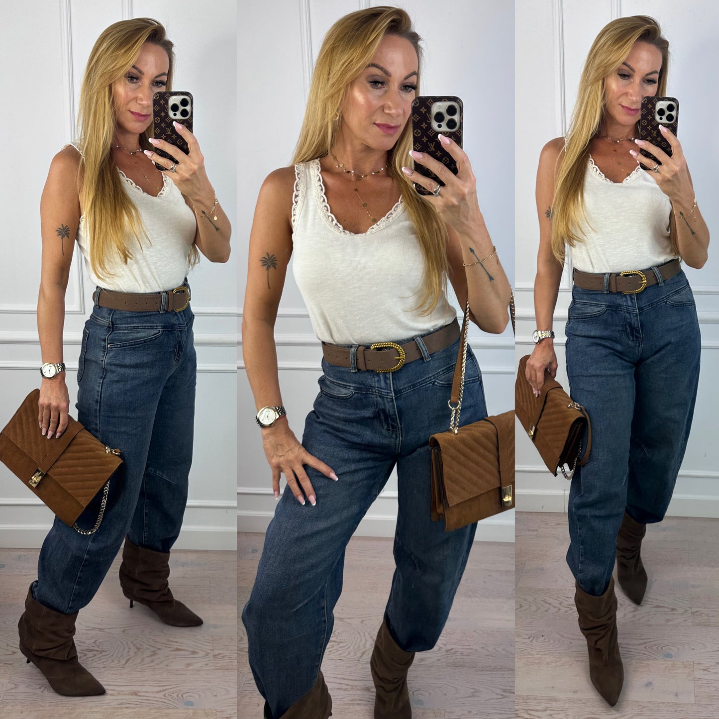 Bawełniany top RUSTIC / KREMOWY