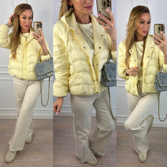 Kurtka puchowa z kapturem ALEXA / ŻÓŁTA