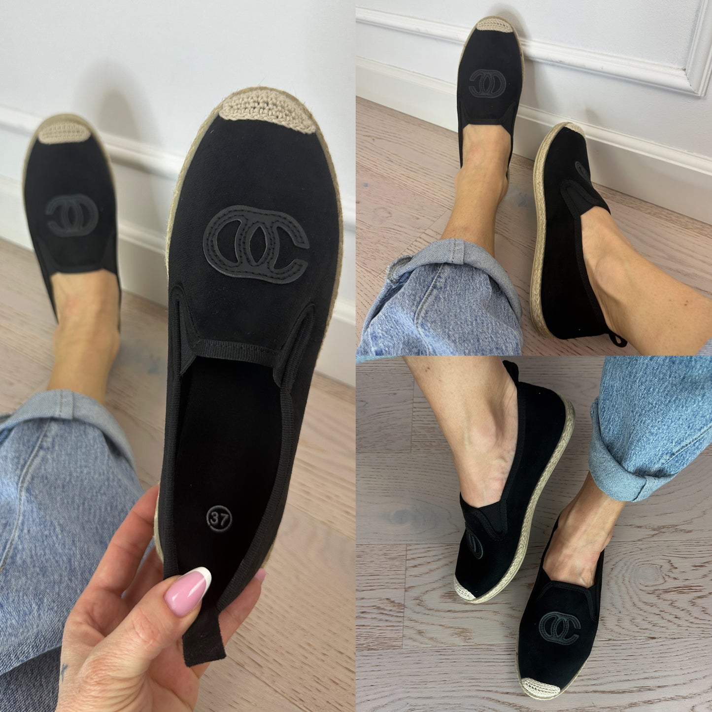 Espadryle z eko zamszu RORY / CZARNE